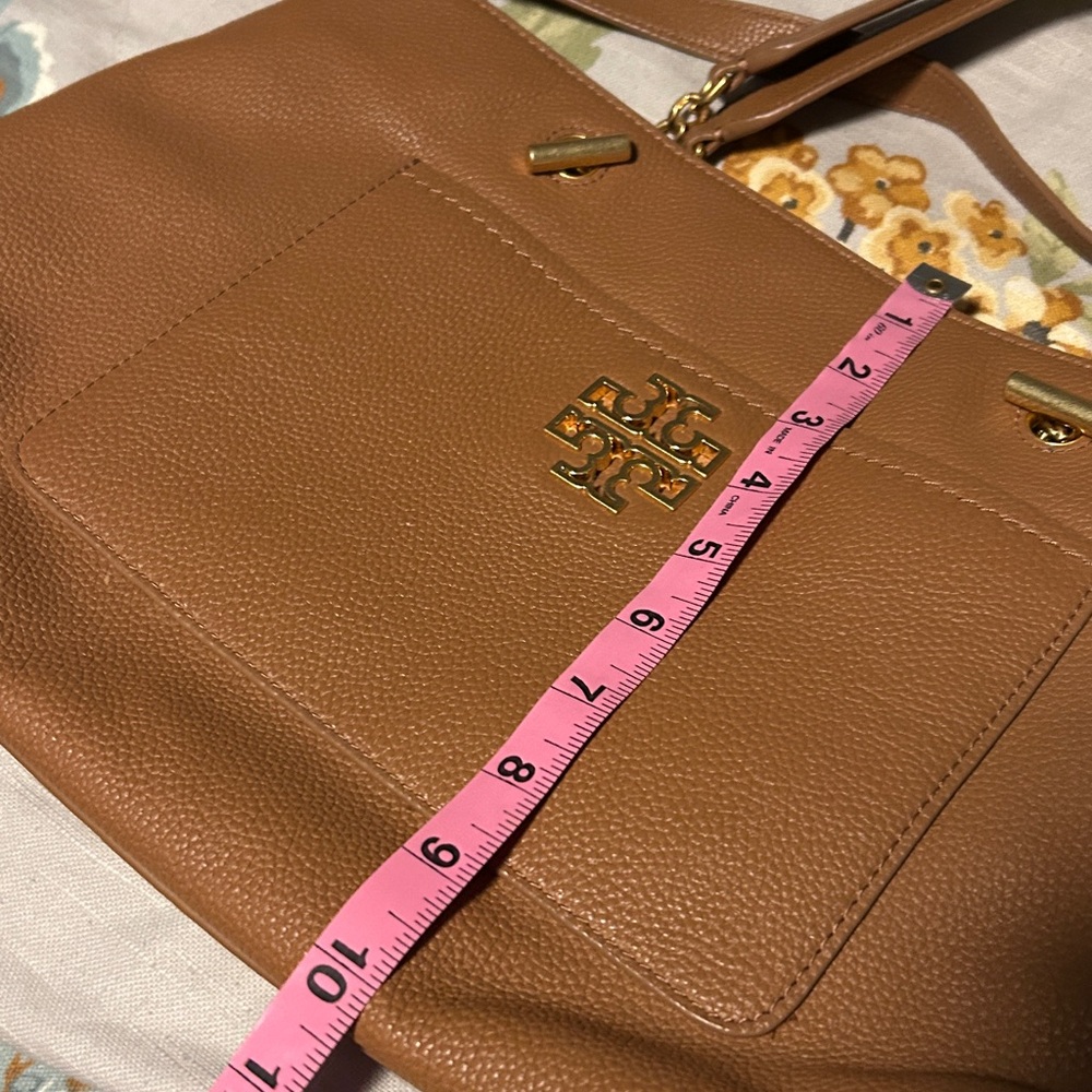 Tory Burch Brown Leather Tote with Gold Accents - Picture 13 of 13